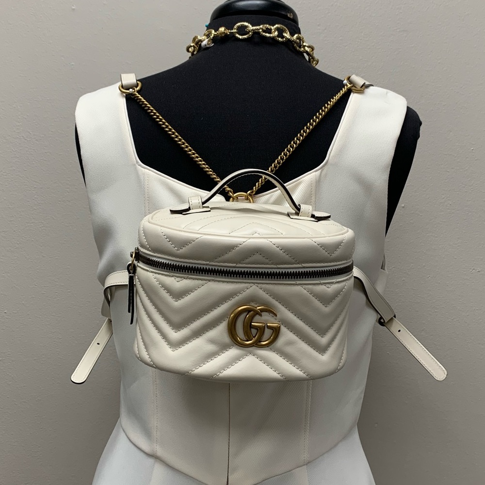 Gucci, GG Marmont Backpack, Ivory